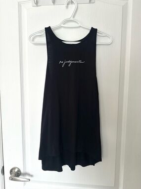 🔥2/$15 EUC Crunch Fitness Women's Black Tank Top Yoga Athleisure Oversized